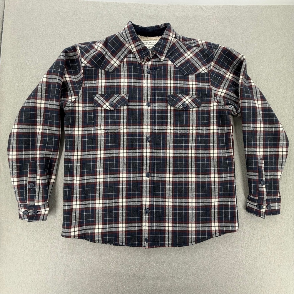 Cody James Flannel Plaid Western Sherpa Corduroy Lined Shirt Jacket Men Size XL